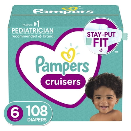 Pampers Cruisers Diapers Size 6, 108 Count (Select for More Options)