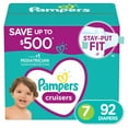 thumbnail image 1 of Pampers Cruisers Diapers - Size 7 (41+ Pounds), 92 Count, 1 of 9