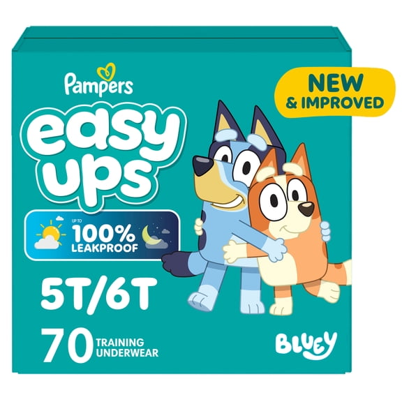Pampers Easy Ups Bluey Potty Training Pants Boys Size 5T6T, 70 Count (Select for More Options)