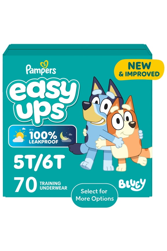 Easy Ups Bluey Potty Training Pants Boys Size 7 5T-6T, 70 Count (Select for More Options)