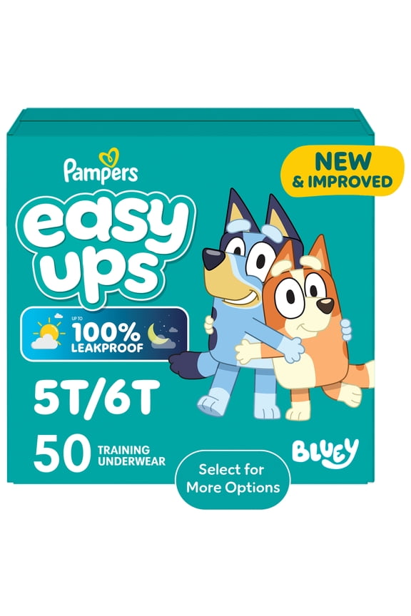 Easy Ups Bluey Potty Training Pants Boys Size 5T-6T, 50 Count (Select for More Options)