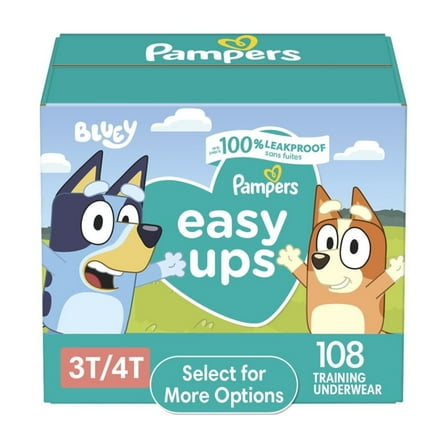Pampers Easy Ups Bluey Potty Training Pants Boys 3T-4T, 108 Count (Select for More Options)
