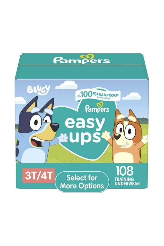 Easy Ups Bluey Potty Training Pants Boys 3T-4T, 108 Count (Select for More Options)