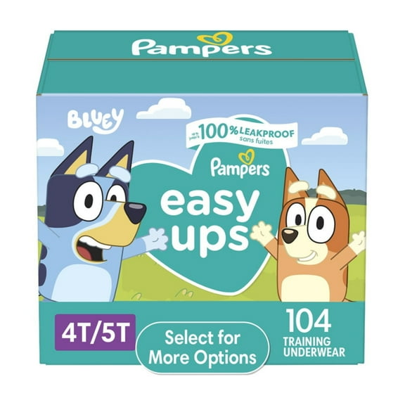 Pampers Easy Ups Bluey Training Underwear Toddler Boys Size 4T-5T, 104 Count (Select for More Options)