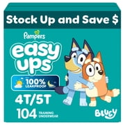 Pampers Easy Ups Bluey Potty Training Pants Boys Size 4T-5T, 104 Count (Select for More Options)