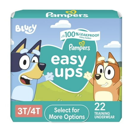 Pampers Easy Ups Bluey Potty Training Pants Boys Size 3T-4T, 22 Count (Select for More Options)