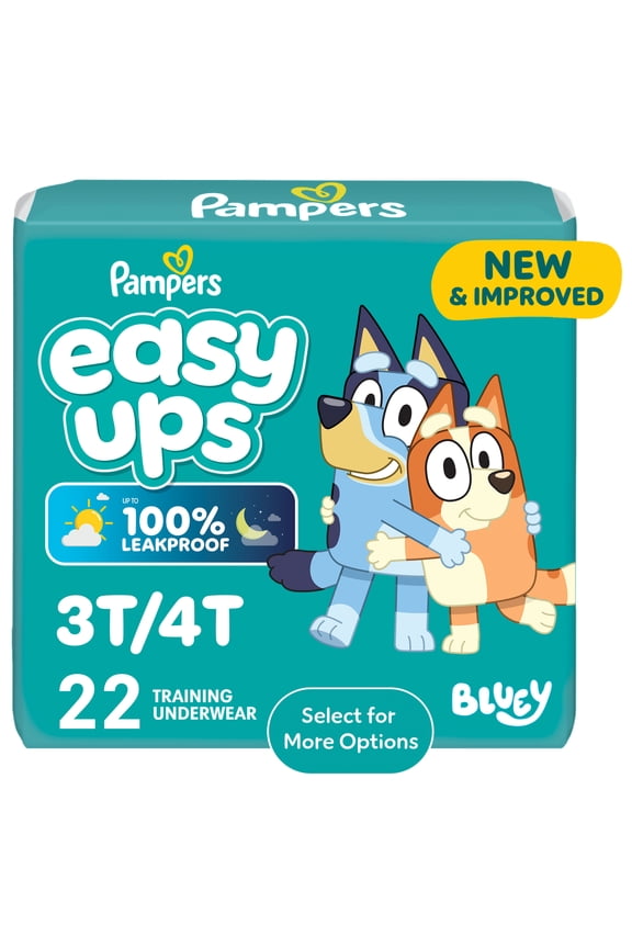 Easy Ups Bluey Potty Training Pants Boys Size 3T-4T, 22 Count (Select for More Options)