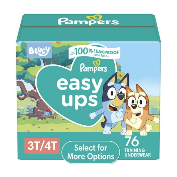 Pampers Easy Ups Bluey Potty Training Pants Boys Size 3T-4T, 76 Count (Select for More Options)