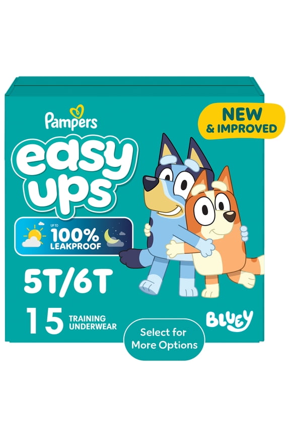 Easy Ups Bluey Potty Training Pants Boys Size 5T-6T, 15 Count (Select for More Options)