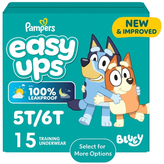 Pampers Easy Ups Bluey Potty Training Pants Boys Size 5T-6T, 15 Count (Select for More Options)