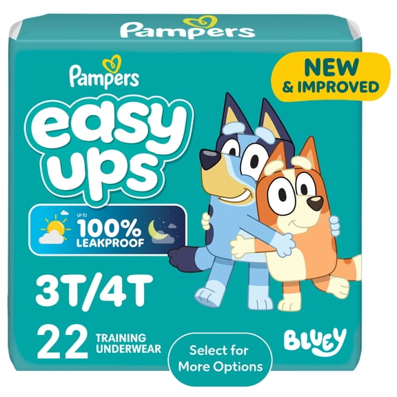 Pampers Easy Ups Bluey Potty Training Pants Boys Size 5T-6T, 15 Count (Select for More Options)