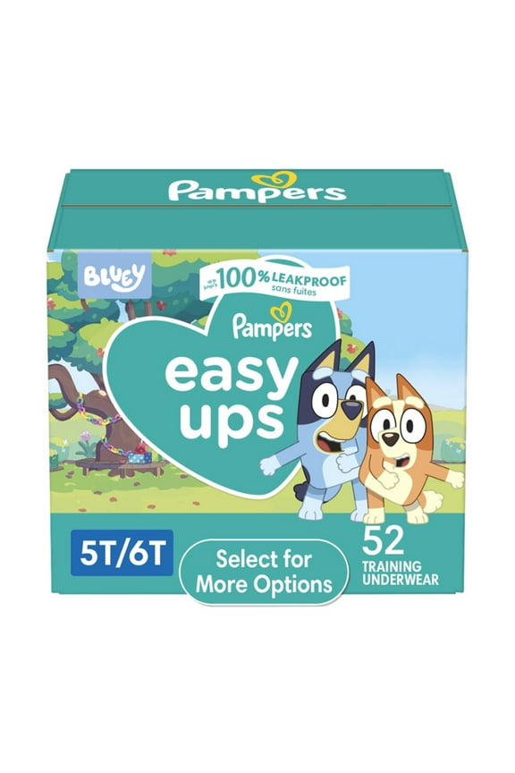 Easy Ups Bluey Potty Training Pants Boys Size 5T-6T, 52 Count (Select for More Options)