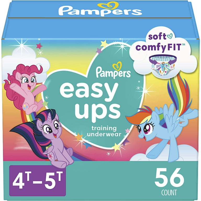 Pampers Easy Ups Girls & Boys Potty Training Pants - Size 4T-5T, 56 Count,  My Little Pony Training Underwear 4T-5T