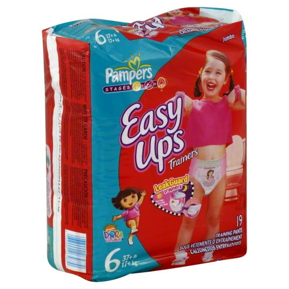Pampers Easy Ups Girls Training Pants, Size 4T-5T, 19 Pants