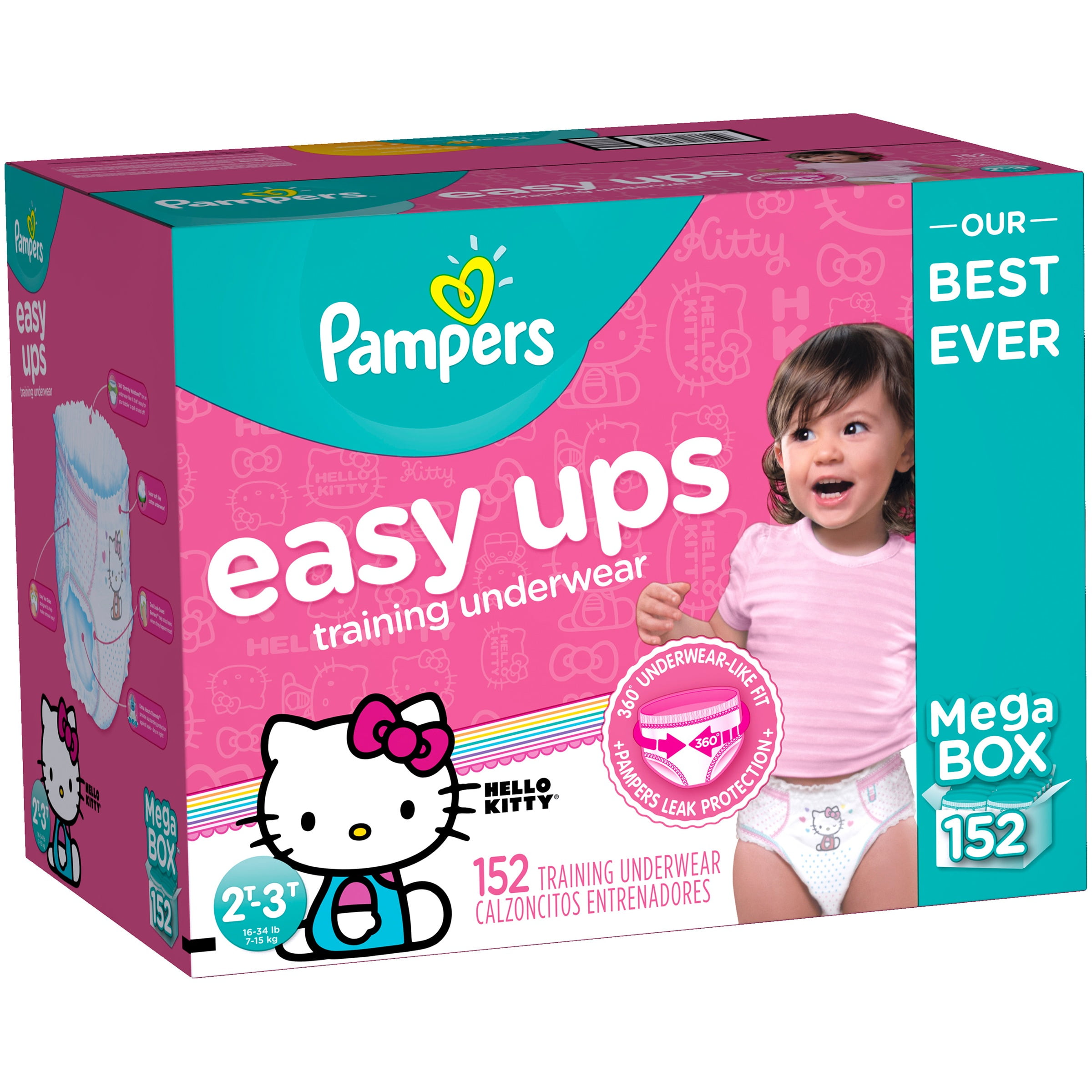 Pampers Easy Ups Hello Kitty® Training Underwear Size 2T3T 152 ct Pack