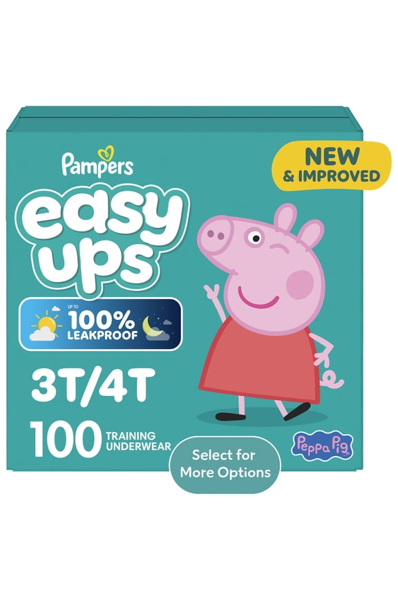 Easy Ups Peppa Potty Training Pants Girls Size 5 3T-4T, 100 Count (Select for More Options)