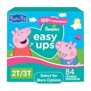 Pampers Easy Ups Peppa Potty Training Pants Girls Size 2T-3T, 84 Count Select for More Options
