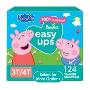 Pampers Easy Ups Peppa Potty Training Pants Girls Size 3T-4T, 124 Count (Select for More Options)