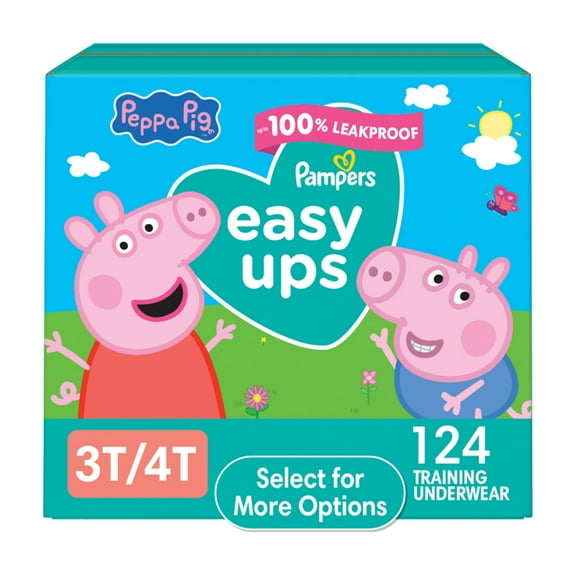Pampers Easy Ups Peppa Potty Training Pants Girls Size 3T-4T, 124 Count (Select for More Options)