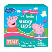 Pampers Easy Ups Peppa Potty Training Pants Girls Size 3T-4T, 76 Count (Select for More Options)