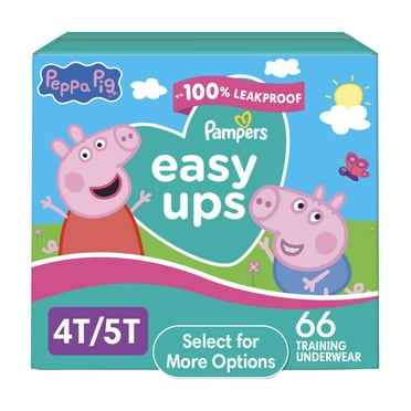 Pampers Easy Ups Peppa Pig Potty Training Pants Girls Size 4T-5T, 66 Count (Select for More Options)