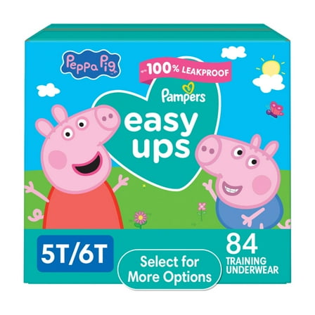 Pampers Easy Ups Peppa Potty Training Pants Girls Size 5T-6T, 84 Count (Select for More Options)