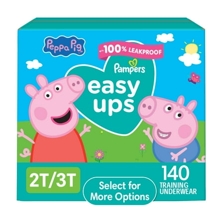 Pampers Easy Ups Peppa Potty Training Pants Girls Size 2T-3T, 140 Count (Select for More Options)