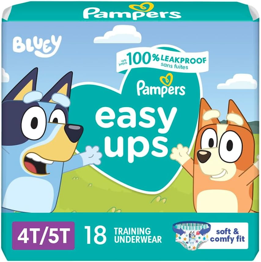 Pampers Easy Ups PJ Masks Training Pants Toddler Boys Size 4T-5T, 18 Ea..