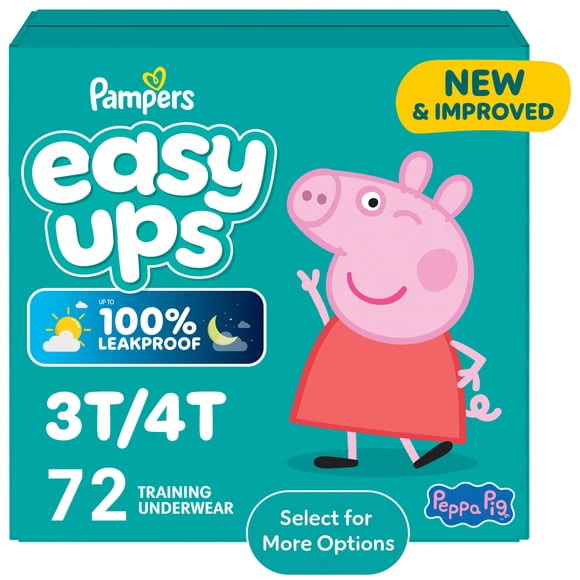Pampers Easy Ups Training Pants Girls Size 5 (3T4T), 72 Count (Select for More Options)