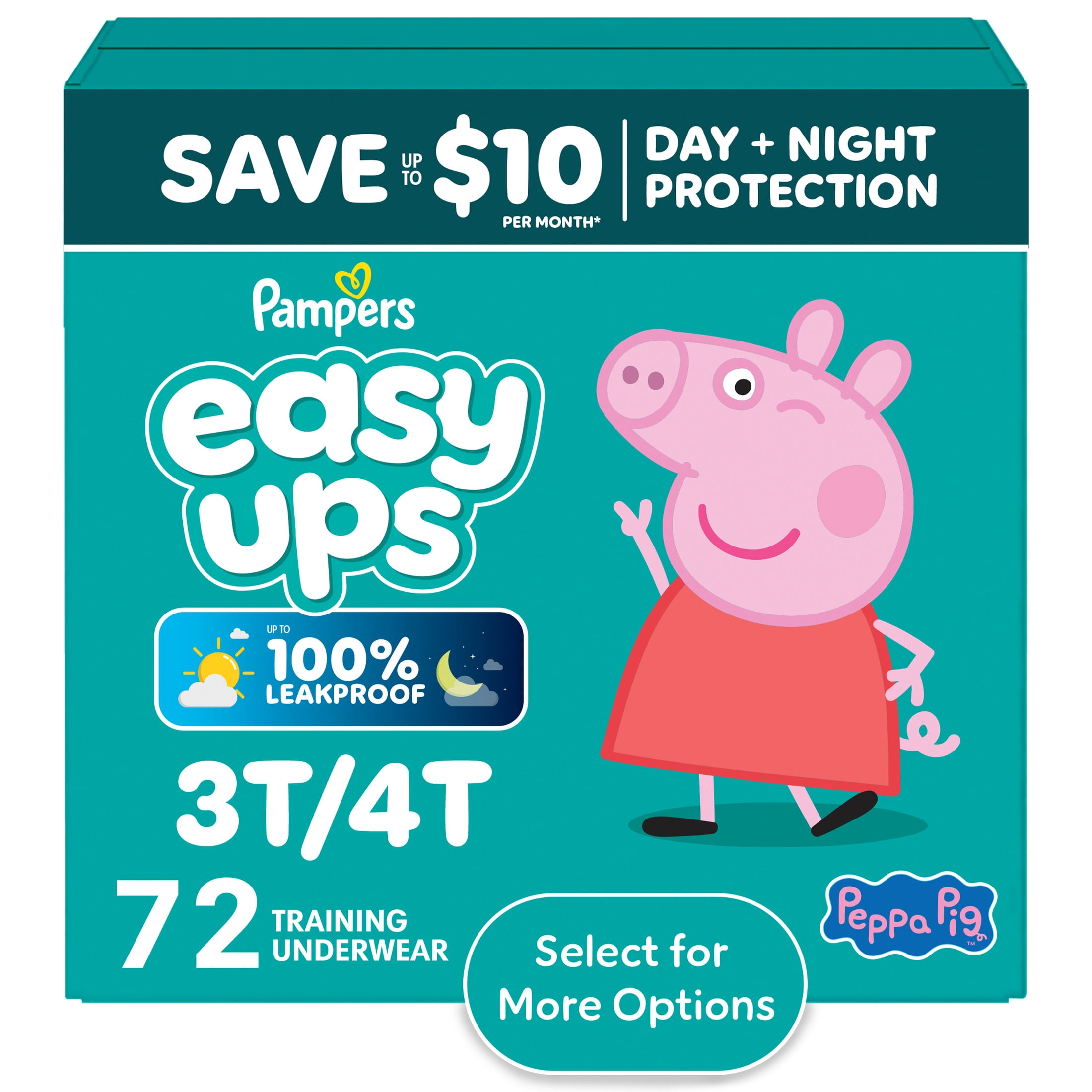 Pampers Easy Ups Training Pants Girls Size 5 (3T4T), 72 Count (Select for More Options)