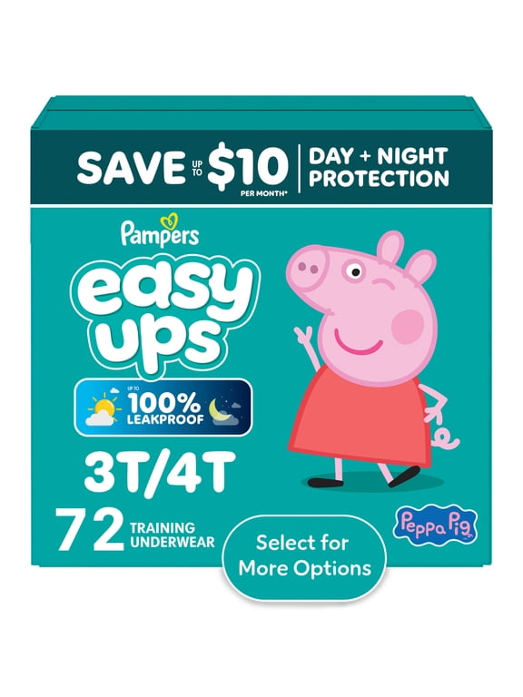 Easy Ups Training Pants Girls Size 5 (3T4T), 72 Count (Select for More Options)