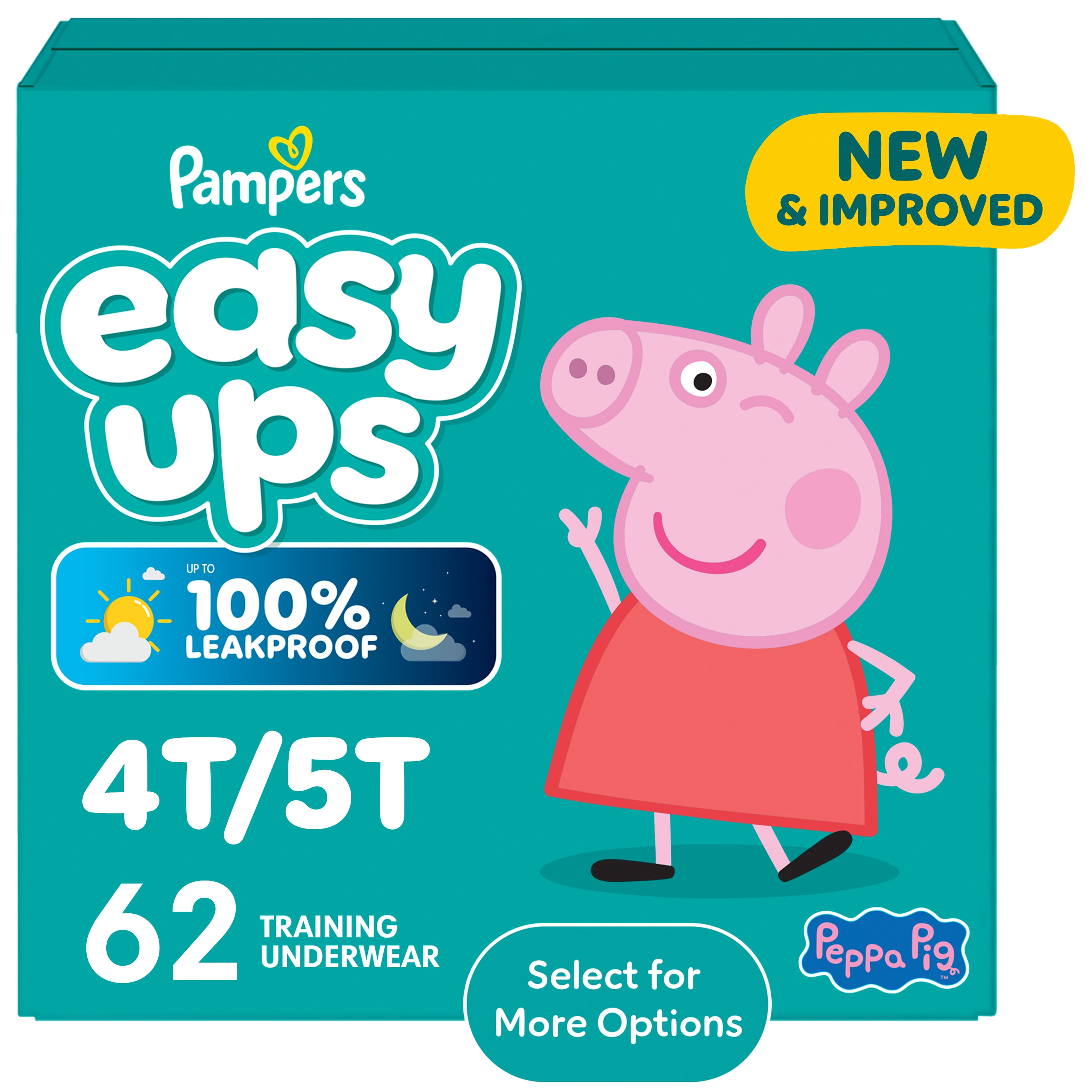 Pampers Easy Ups Training Pants Size 6 (4T5T), 62 Count (Select for More Options)