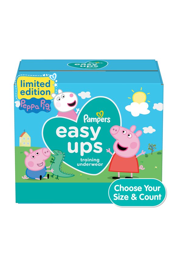 Easy Ups Girls Training Pants Peppa Pig, Size 3T-4T, 76 Count (Select for More Options)