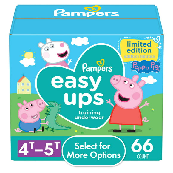 Pampers Easy Ups Toddler Girls Training Pants Peppa Pig Size 4T-5T, 66 Ct (Select for More Options)