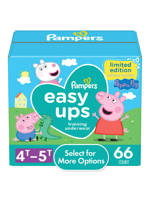 Pampers Easy Ups Toddler Girls Training Pants Peppa Pig Size 4T-5T, 66 Ct (Select for More Options)