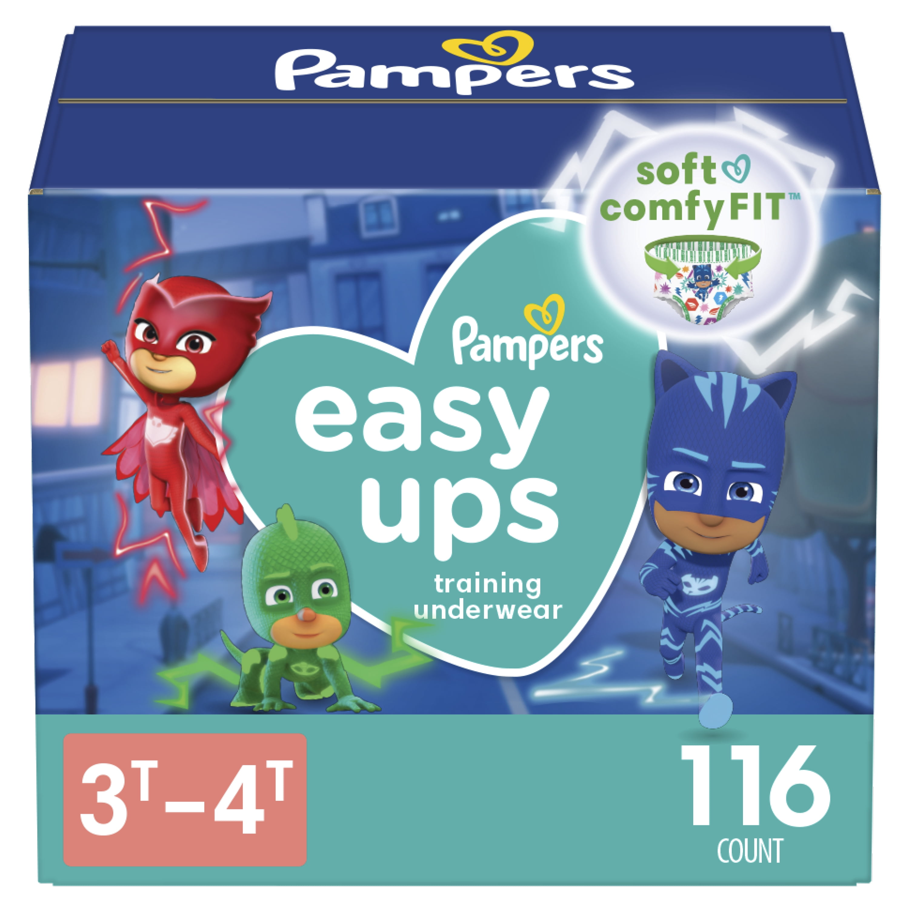 Pampers Easy Ups Training Underwear Boys & Girls, Size 3T-4T, 116 Count (Packaging May Vary)