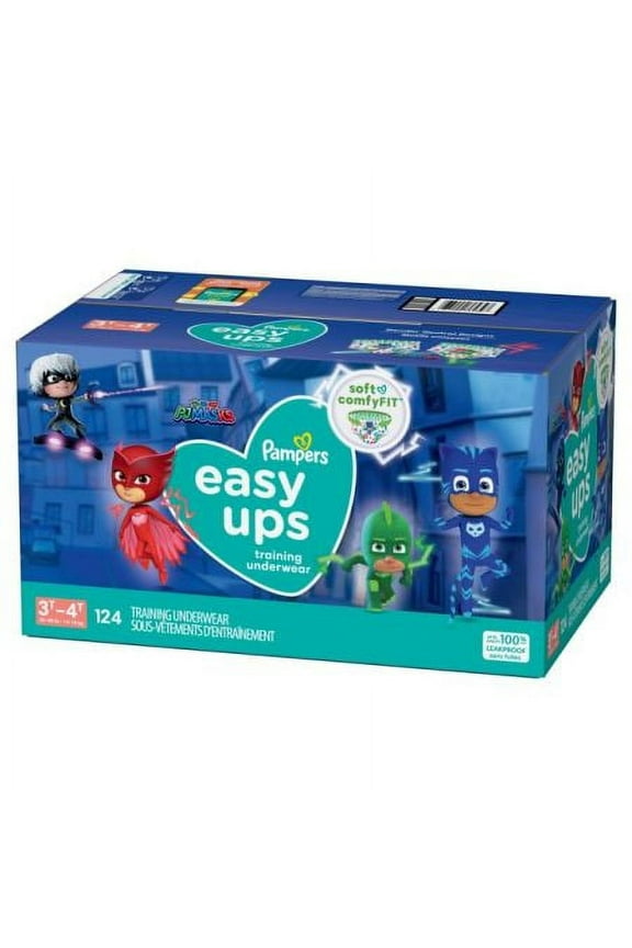 Easy Ups Training Underwear Boys Size 3T-4T, 124 Count