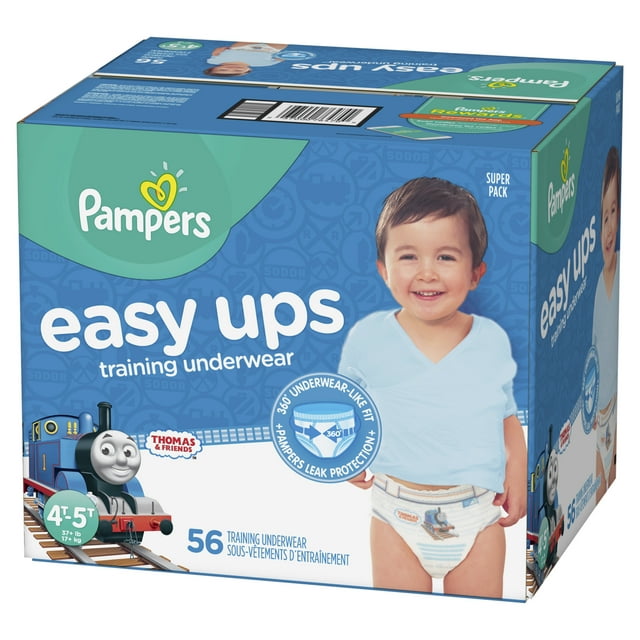 Pampers Boys Size 6 4T-5T Easy Ups Training Underwear, 56 Count, Night