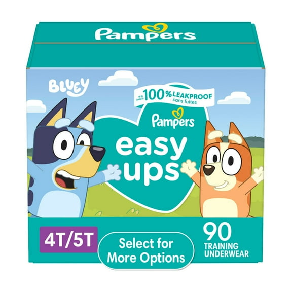 Pampers Easy Ups Bluey Potty Training Pants Boys Size 4T-5T, 90 Count (Select for More Options)