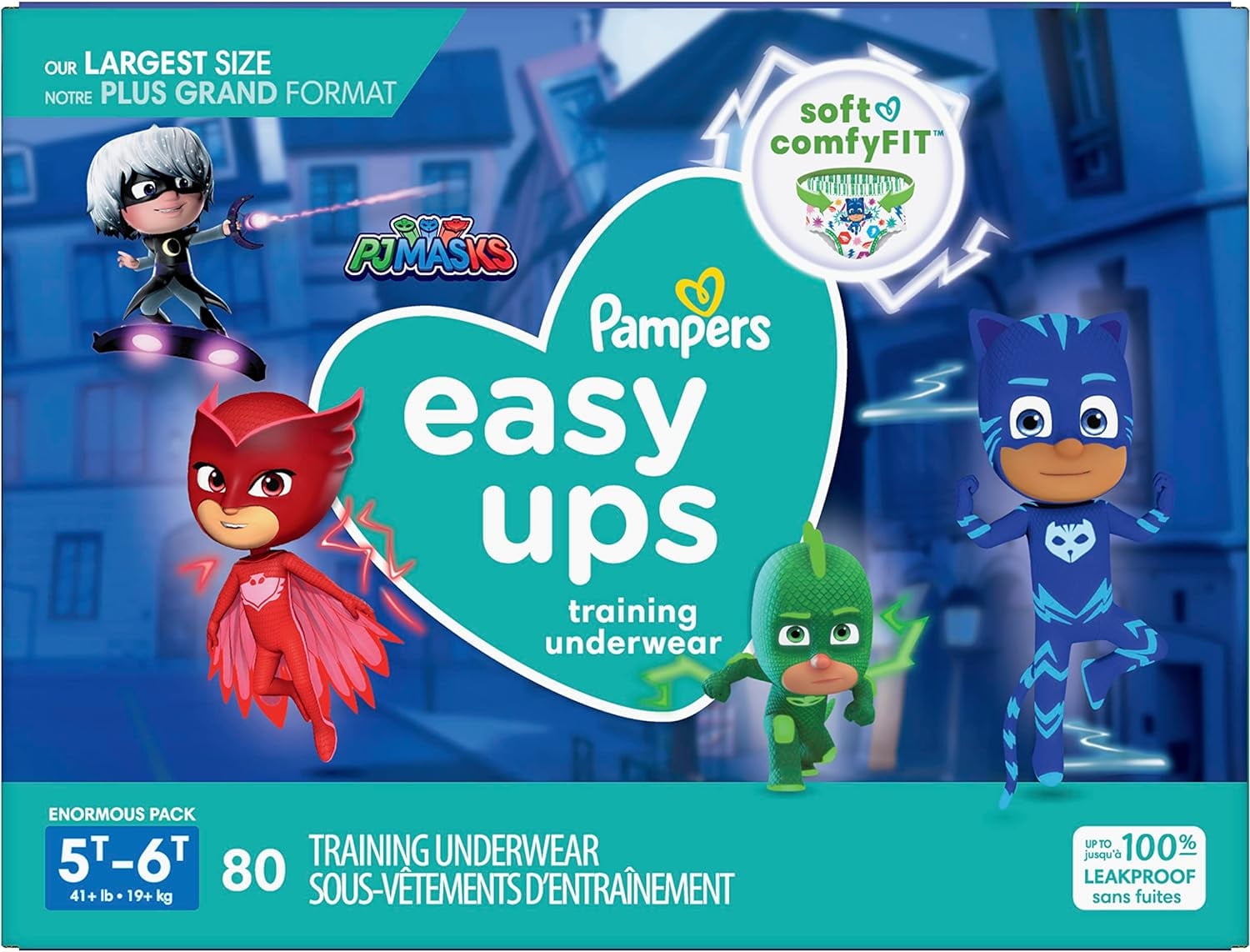Pampers Easy Ups Training Underwear Boys, Size 7 5T-6T, 80 Count