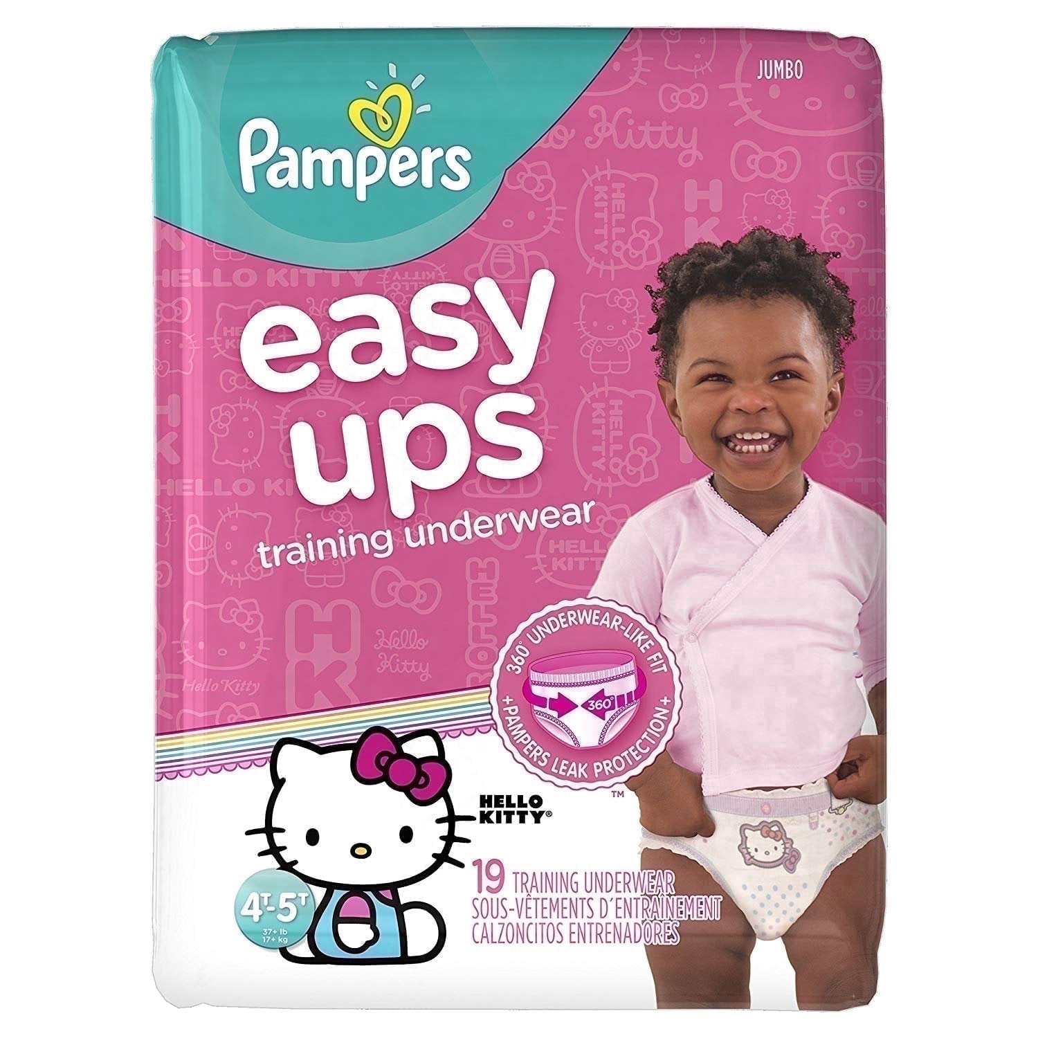Pampers Easy Ups Training Underwear Girls 4T-5T (Size 6)19 Count