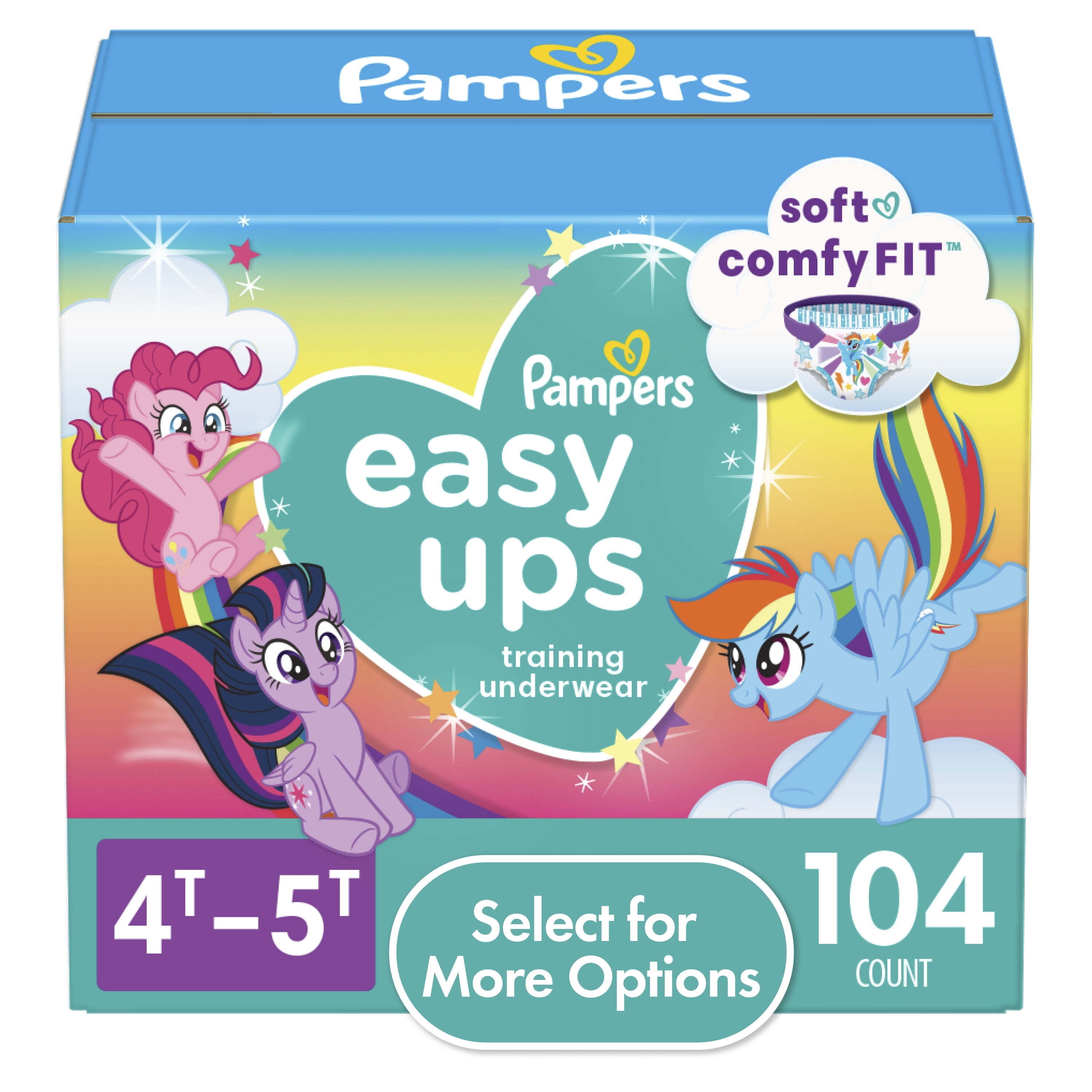 Pampers Easy Ups Training Underwear Girls, Size 4T-5T, 104 Ct (Select for  More Options)