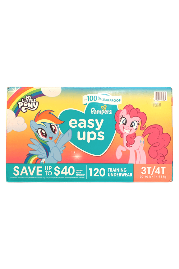 Easy Ups Training Underwear My Little Pony Size 3T/4T (30-40 lb) 120 count