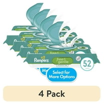 (4 pack) Pampers Free & Gentle Baby Wipes Unscented, 1-Pack 52 Wipes (Select for More Options)