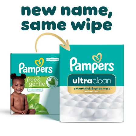 Pampers Free & Gentle Ultra Clean Baby Wipes, 2-Pack 126 Wipes (Select for More Options)