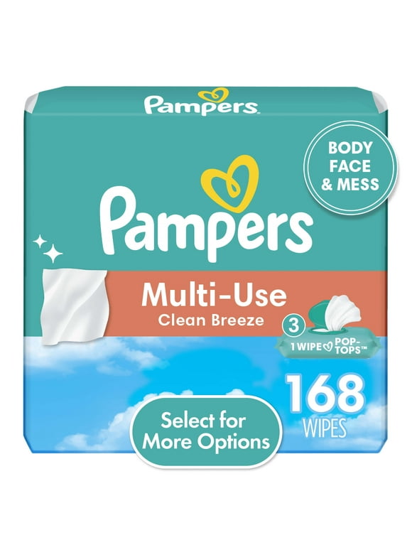 Pampers Multi-Use Baby Wipes 3X Flip-Top Packs 168 Wipes (Select for More Options)