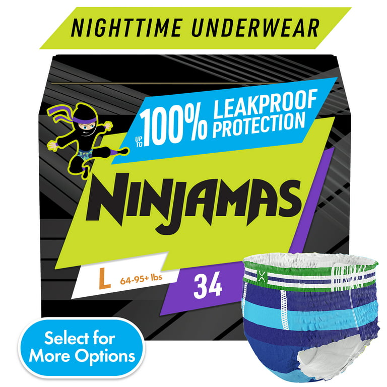 Pampers Ninjamas Nighttime Pants Toddler Boys Size L/XL, 34 Count (Select  for More Options)