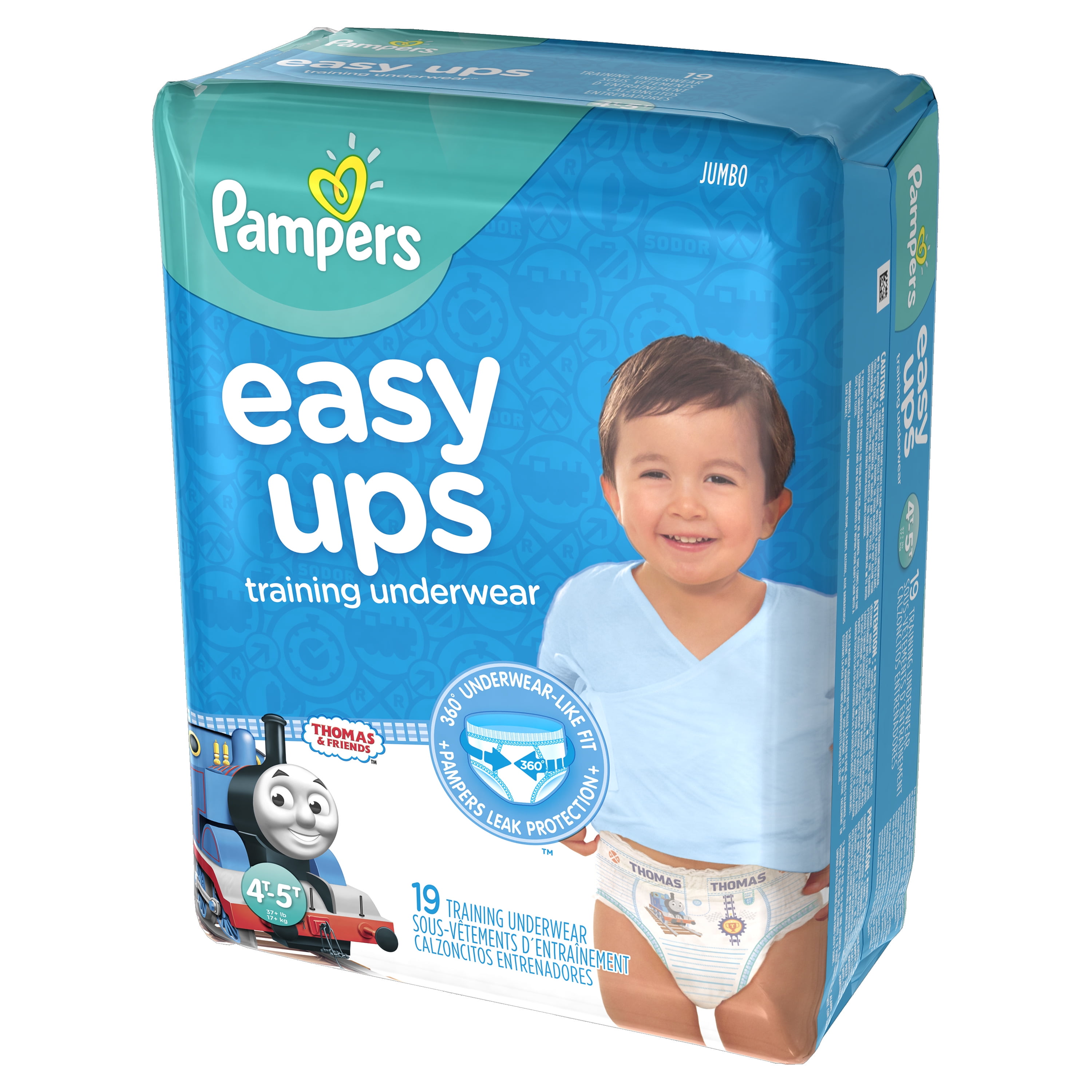 Pampers Easy Ups Boys Training Pants, Size 4T-5T, 19 Pants