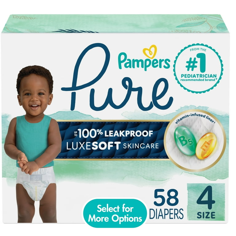 【yuma91221018 】Pampers 4パック Pampers Pure Protection Diapers Size 4, 58 Count