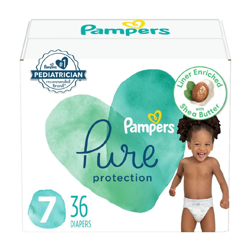 Pampers Pure Baby Diapers Size 7, 36 Count (Select for More Options)
